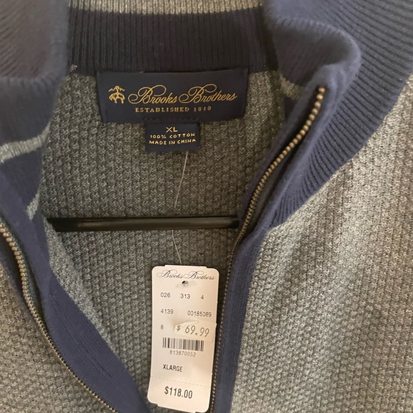 Brooks Brothers Grey Lightweight Sweater Mens XL - Picture 3 of 4